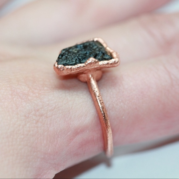 Moldavite Crystal Electroformed Ring - Picture 3 of 4